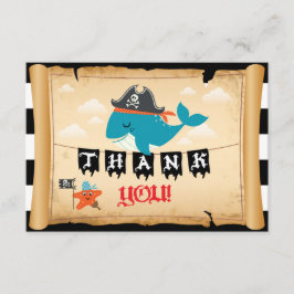 Whale Starfish Matey Thank海賊大尉 サンキューカード