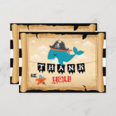 Whale Starfish Matey Thank海賊大尉 サンキューカード (正面/裏面)