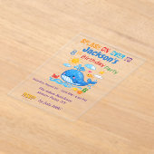 Whale Summer Birthday Inivitation Card  アクリル招待状 (レイダウン)