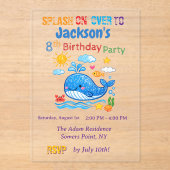 Whale Summer Birthday Inivitation Card  アクリル招待状 (正面)