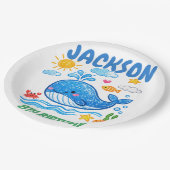Whale Summer Birthday Party Decor  ペーパープレート (アングル)