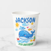 Whale Summer Birthday Party Decor   紙コップ (裏面)
