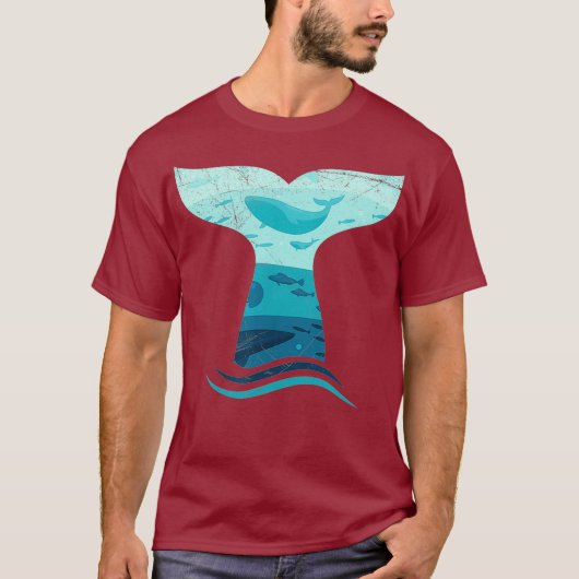 Whale Tail in Waves Orca海Tシャツ Tシャツ (正面)