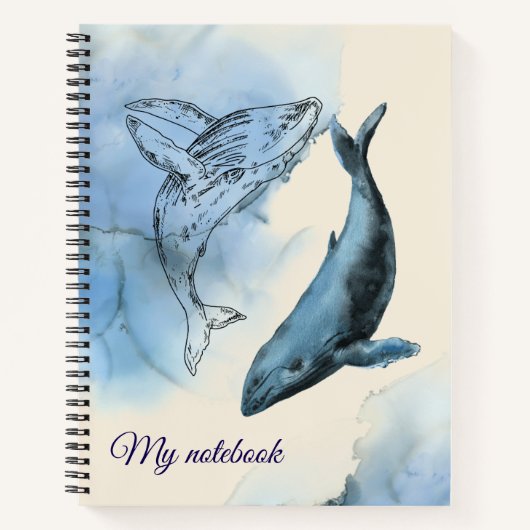 Whale Tales Notebook – Ocean Journal ノートブック (正面)