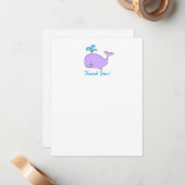 Whale Thank You Note Card, 4.25x5.5 ノートカード (正面/裏面インサイチュ)