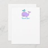 Whale Thank You Note Card, 4.25x5.5 ノートカード (正面/裏面)