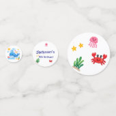 Whale Theme Summer Kids Birthday Party コンフェッティ (正面)