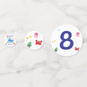 Whale Theme Summer Kids Birthday Party コンフェッティ (裏面)