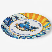 Whale Themed Nautical Boy's Birthday Party ペーパープレート (アングル)