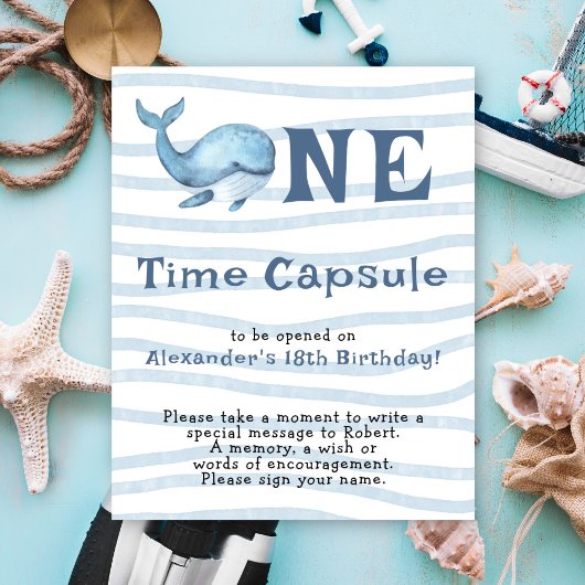 Whale Time Capsule 1st birthday ポスター