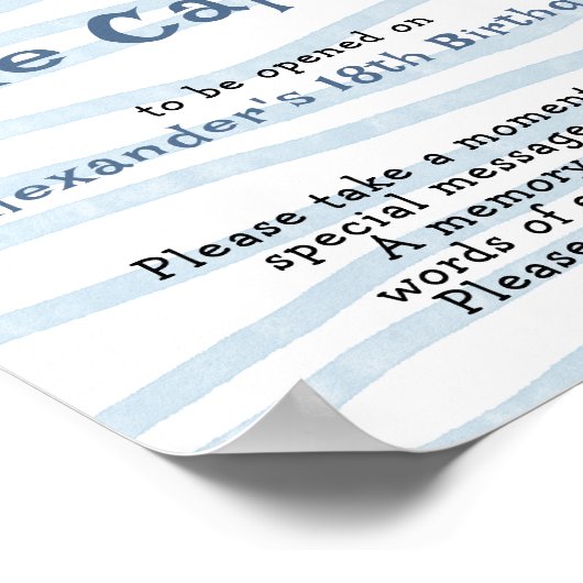 Whale Time Capsule 1st birthday ポスター (角)