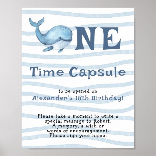 Whale Time Capsule 1st birthday ポスター (正面)