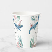 Whale Under the Sea Ahoy It's a Boy Baby Shower 紙コップ (右)