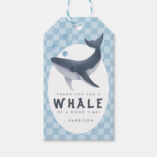 Whale Under The Sea Ocean Thank You Favor ギフトタグ (正面)
