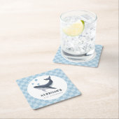 Whale Under The Sea Ocean Thank You Favor スクエアペーパーコースター (インサイチュ)
