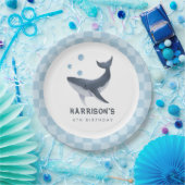 Whale Under The Sea Ocean Thank You Favor ペーパープレート (パーティー)