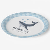 Whale Under The Sea Ocean Thank You Favor ペーパープレート (アングル)