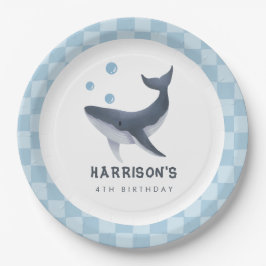 Whale Under The Sea Ocean Thank You Favor ペーパープレート