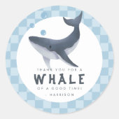 Whale Under The Sea Ocean Thank You Favor ラウンドシール (正面)