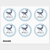 Whale Under The Sea Ocean Thank You Favor ラウンドシール (シート)