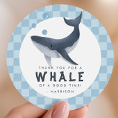 Whale Under The Sea Ocean Thank You Favor ラウンドシール