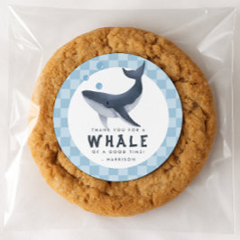Whale Under The Sea Ocean Thank You Favor ラウンドシール