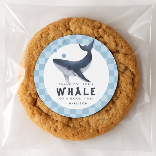 Whale Under The Sea Ocean Thank You Favor ラウンドシール