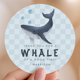 Whale Under The Sea Ocean Thank You Favor ラウンドシール