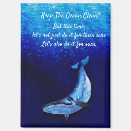 Whale Vertical Motion Scene To Down In Ocean Depth マグネット