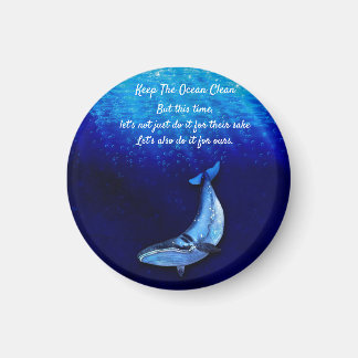 Whale Vertical Motion Scene To Down In Ocean Depth マグネット