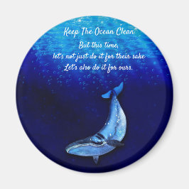 Whale Vertical Motion Scene To Down In Ocean Depth マグネット