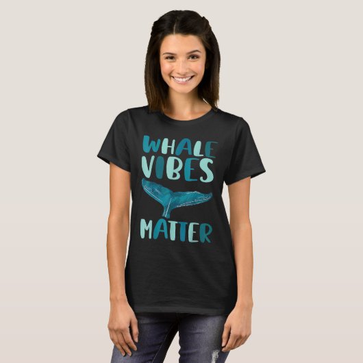 Whale vibes matter blue whale watching cetacean tシャツ (正面フル)