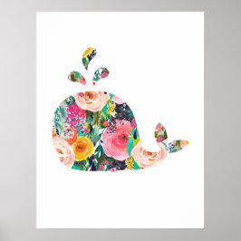 Whale wall print nursery art ポスター