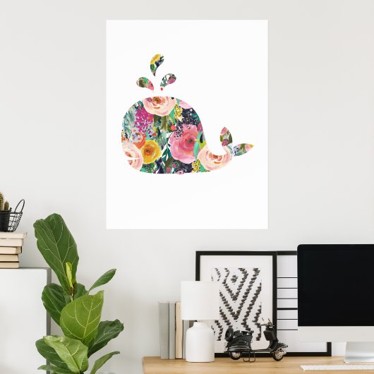 Whale wall print nursery art ポスター (ホームオフィス)