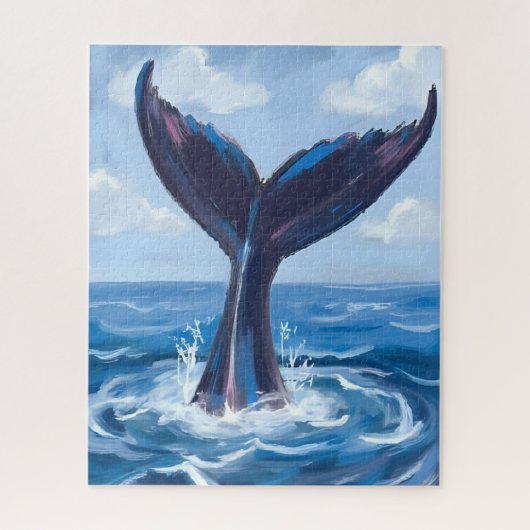 Whale Watching | Blue Ocean Watercolor ジグソーパズル (縦)