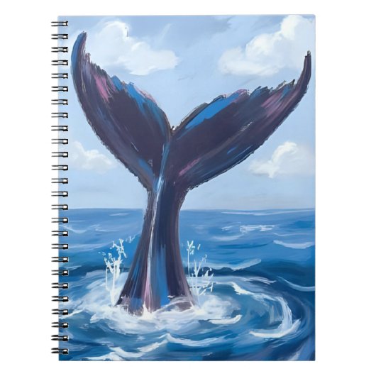 Whale Watching | Blue Ocean Watercolor ノートブック (正面)