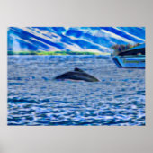 Whale Watching Boat Blue Ocean ポスター (正面)