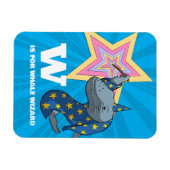 Whale Wizard Surreal Humor Alphabet Character マグネット (横)