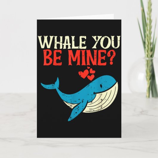Whale You Be Mine Funny Orca Valentines Day Pun Me カード (正面)