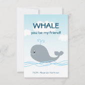 Whale You Be My Friend Classroom Valentine (正面)