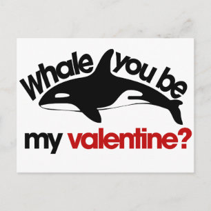 Whale you be my Valentine シーズンポストカード