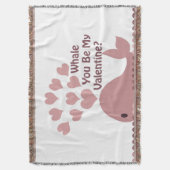 Whale You Be My Valentine スローブランケット (正面縦)