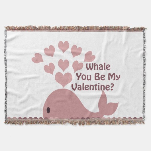 Whale You Be My Valentine スローブランケット (正面)