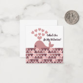 Whale You Be My Valentine ノートカード (正面/裏面インサイチュ)