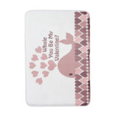 Whale You Be My Valentine バスマット (正面縦)