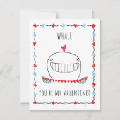 Whale You be My Valentine Funny Valentine's Day ノートカード (正面)