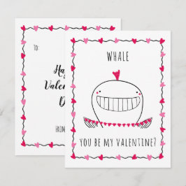Whale You be My Valentine Funny Valentine's Day ノートカード