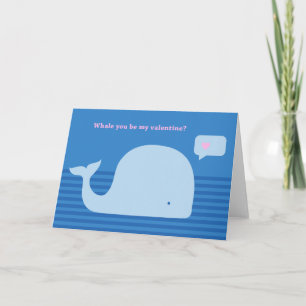 「Whale you be'be my Valentine」グリーティングカード シーズンカード