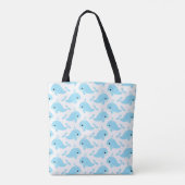 Whales Illustration Pattern Printed Tote Bag Whale トートバッグ (裏面)