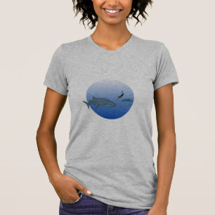 Whalesharksおよび自由なダイバー Tシャツ